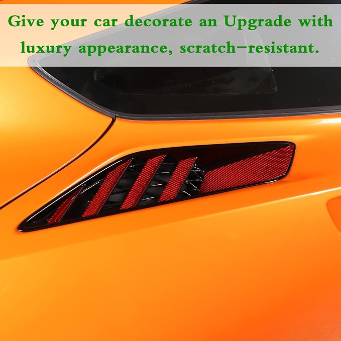 Real Carbon Fiber Car Fender Air Vent Trim Sticker - Image 7