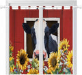 Cow Sunflowers Living Room Curtains 84 Inch Length, Window Curtains Tab Top by Unknown