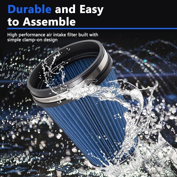 6" 152 mm High Flow Inlet Air Filter, Air Intake Cone Filter Replacement - Image 5