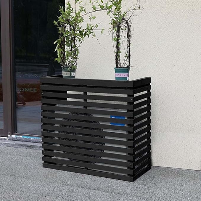 Wood Air Conditioner Fence Screen by Unknown