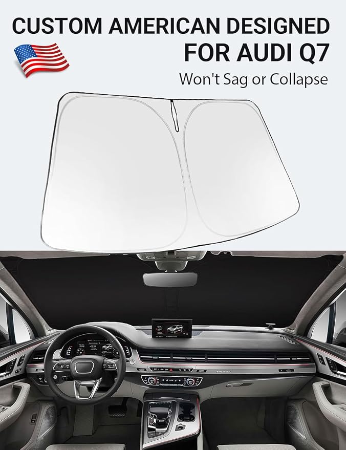Proadsy Windshield Sun Shade for 2016-2025 2026 Audi Q7 Foldable Front Sunshade - Image 2