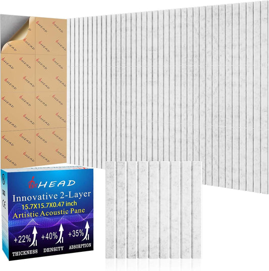 12 Pack Large Soundproof Wall Panels, 15.7 x 15.7 x 0.47 in Sound Proof Foam Panels for Walls, 1.2lb/ft³ High Density, Thicker 0.47in, Acoustic Panels, Sound Dampening Panels Gray