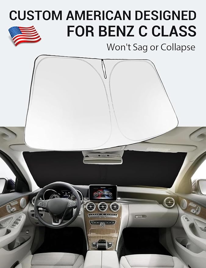 Proadsy 2026 Upgrade Windshield Sun Shade Custom Fit 2008-2014 C Class Foldable - Image 2