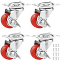 1 Inch Caster Wheels Heavy Duty Casters Set of 4 Lockable Cart Wheels by Castrek