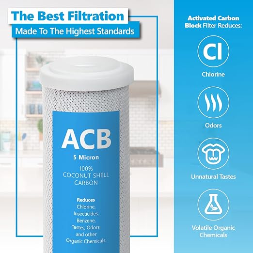 Express Water – 10 Pack Activated Carbon Block ACB Water Filter Replacement – 5 - Image 2