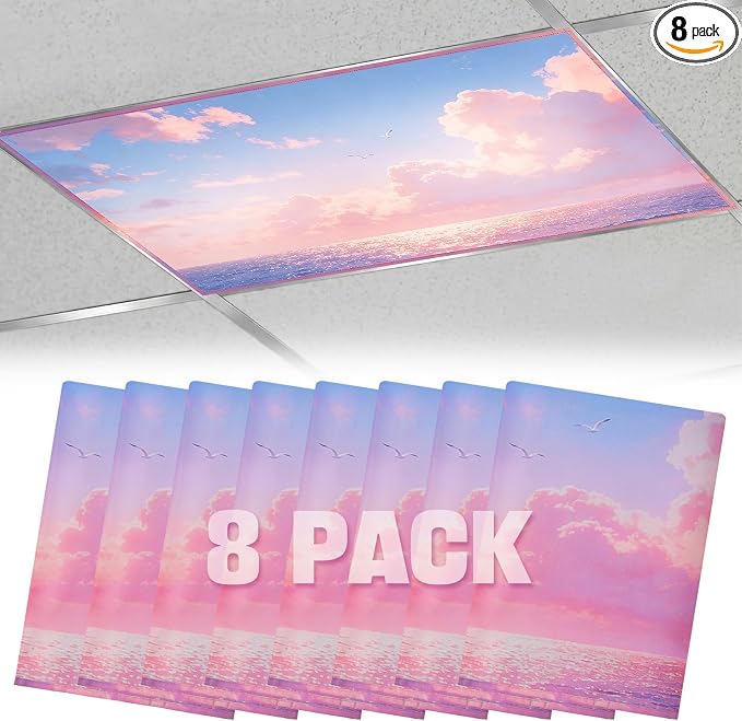 Fluorescent Light Covers with 10 Strong Magnets by Biubee