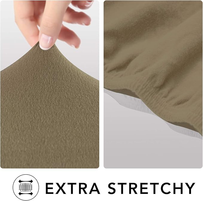 PureFit Super Stretch Sofa Slipcover – Spandex Non Slip Soft Couch Sofa Cover, Washable Furniture Protector with Non Skid Foam and Elastic Bottom for Kids, Pets （Sofa, Tan）