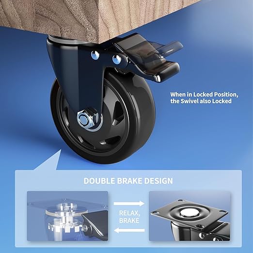 5 Inch Casters Set of 4 Heavy Duty, Caster Wheels - Image 4