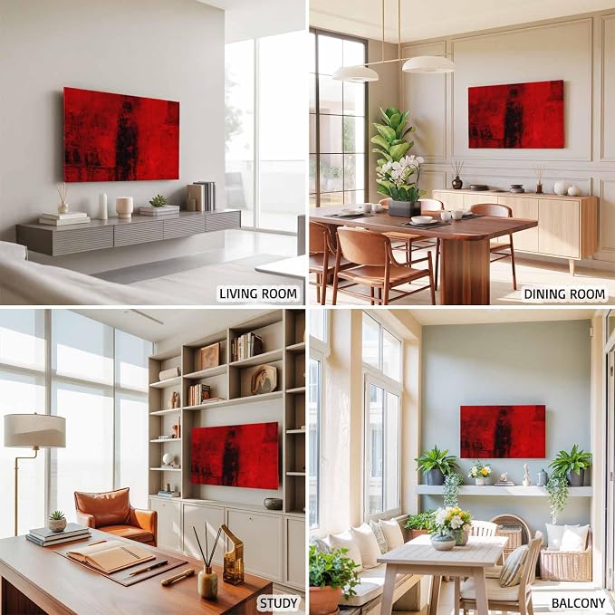 Red Black Mottled Texture Indoor TV Cover, Elastic TV Screen Protector Abstract - Image 6