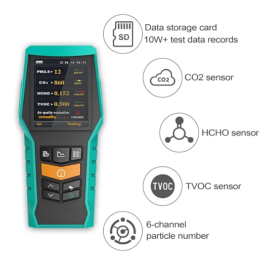 Smart Air Quality Monitor Indoor 12-in-1 CO2 Meter Dust PM1.0 PM2.5 PM10 - Image 3