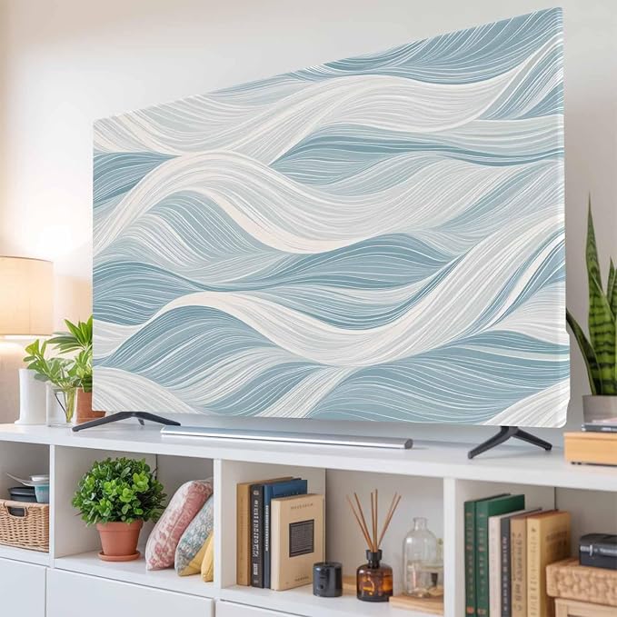 Abstract Gradient Water Ripple Indoor TV Cover, Elastic TV Screen Protector - Image 6