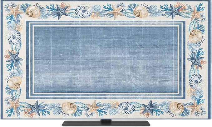 Summer Beach Starfish Conch Coral Indoor TV Cover, Elastic TV Screen Protector - Image 2