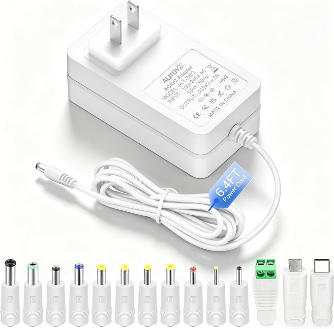 ALITOVE 24V Power Supply 2A AC/DC Adapter 100~240V 50-60hz to DC 24 Volt Power by ALITOVE