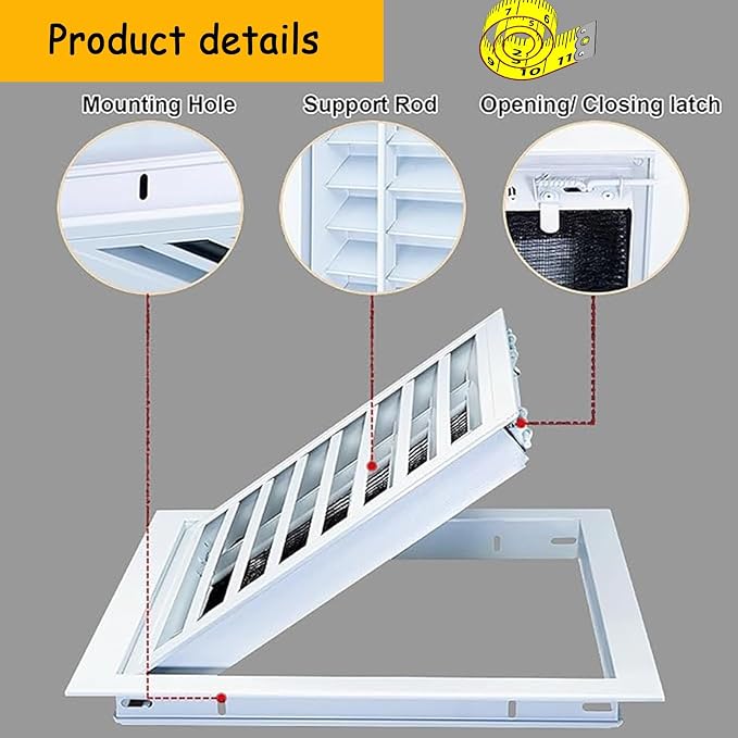Gray Air Vent Covers 18x40 in Steel Return Air Grilles - Image 4