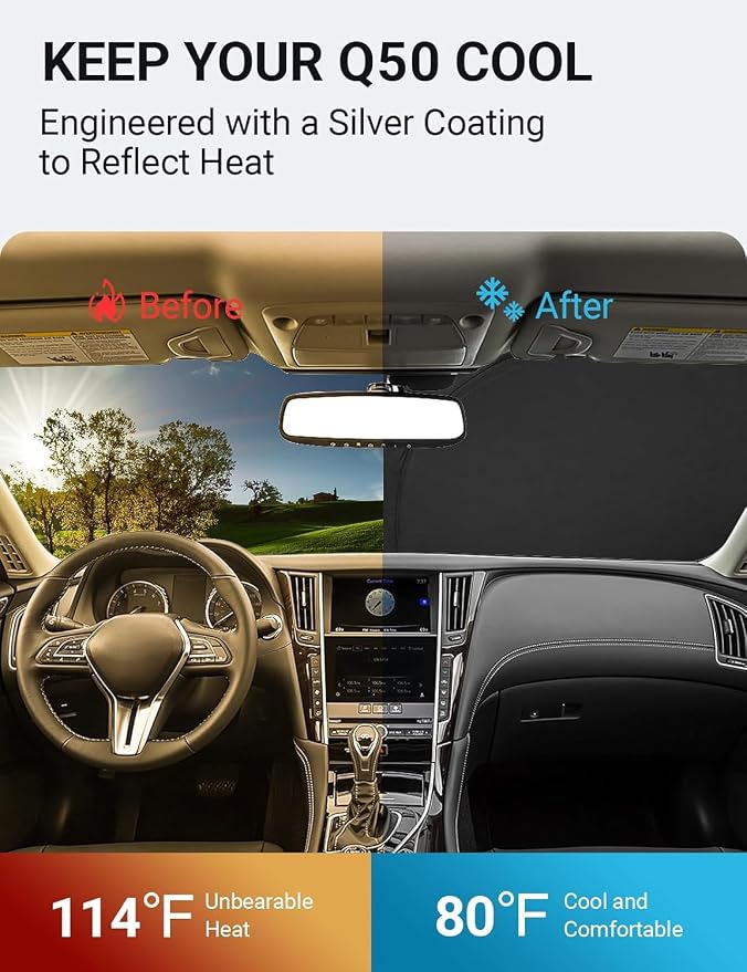 Proadsy 2026 Upgrade Front Windshield Sun Shade Foldable Sunshade Protector - Image 3