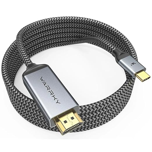Warrky USB C to HDMI Cable 4K, 15ft Thunderbolt 3 to HDMI Adapter Compatible by WARRKY