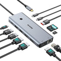MOKiN 12-in-1 USB C Docking Station, 3 HDMI 4K@60Hz Triple Display Hub by MOKiN
