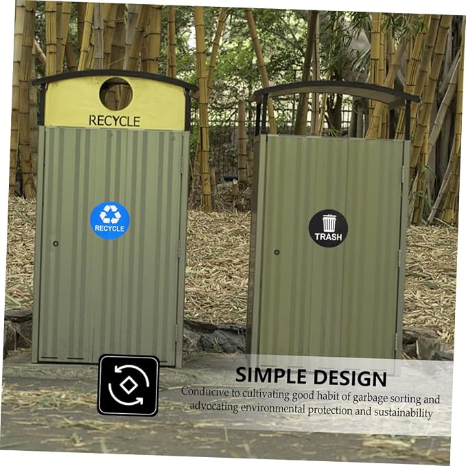 8pcs Garbage Can Stickers Waste Sorting Decals Recycling Bin Sticker Kitchen - Image 4