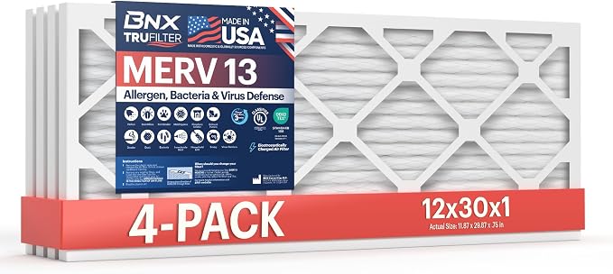 BNX TruFilter 12x30x1 Air Filter MERV 13 by BNX