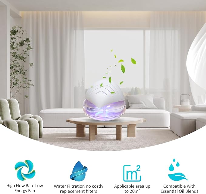 Water Filter Air Washer for Home and Office, Air Cleaner Water Air Purifier - Image 2