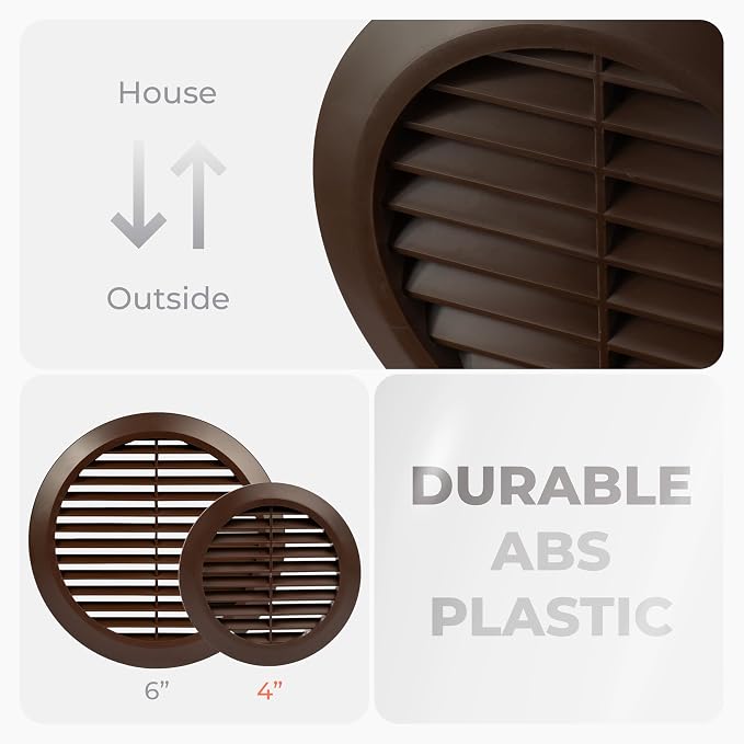 4" Inch Brown Round Air Vent Cover - Image 4