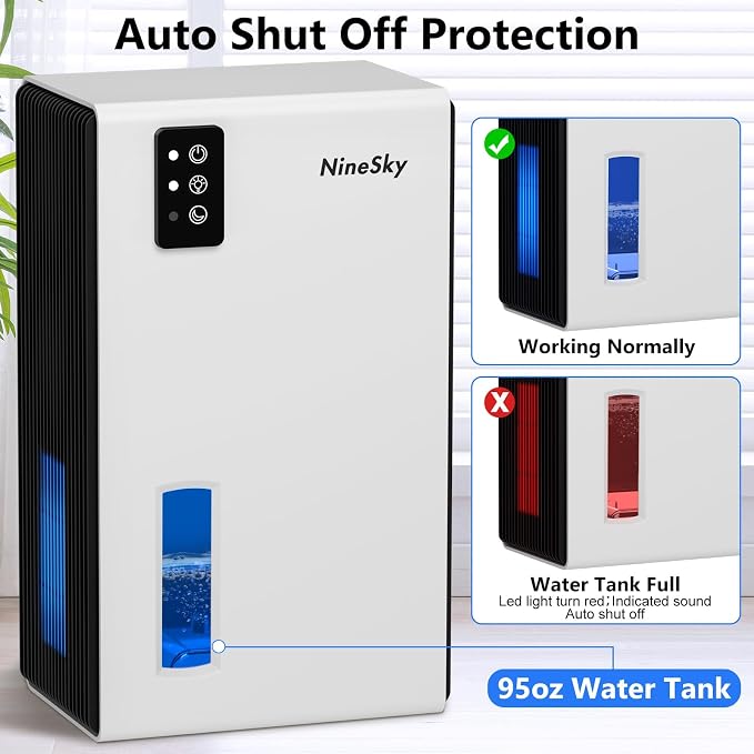 NineSky Dehumidifiers for Home, 1000 Sq.Ft Dehumidifier - Image 5