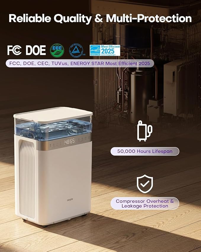 avylo 5000 Sq.Ft Energy Star Most Efficient 2025 Dehumidifier, Max 90 Pint/Day - Image 5