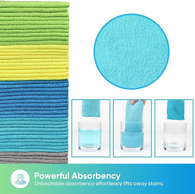 HOMEXCEL 400 Pack Microfiber Cleaning Cloths, Microfiber Towels - Image 3
