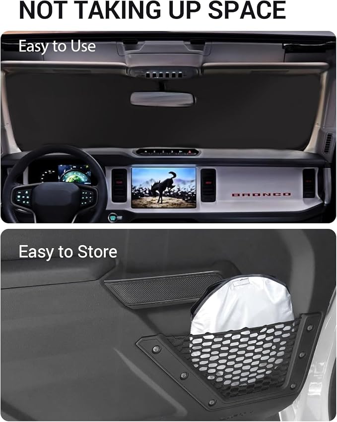 Proadsy 2026 Upgrade Windshield Sun Shade Custom Fit Ford Bronco 2/4-Door - Image 9