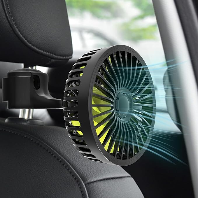 Dealswin USB Car Seat Fans for Backseat: Protable Car Cooling Fan for Car Rear - Image 7
