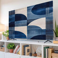 Dark Blue Color Blocks Indoor TV Cover, Elastic TV Screen Protector Abstract by Unknown