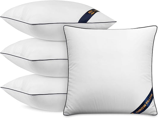 Utopia Bedding Throw Pillow Inserts (Pack of 4, White), 12 x 12 Inches Decorative Indoor Pillows for Sofa, Bed, Couch, Cushion Sham Stuffer