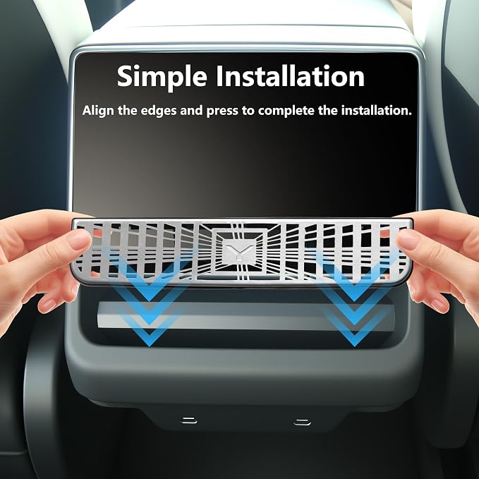 TOPABYTE Rear AC Vent Cover for Tesla Model Y Juniper 2026 Model 3 Highland | - Image 7
