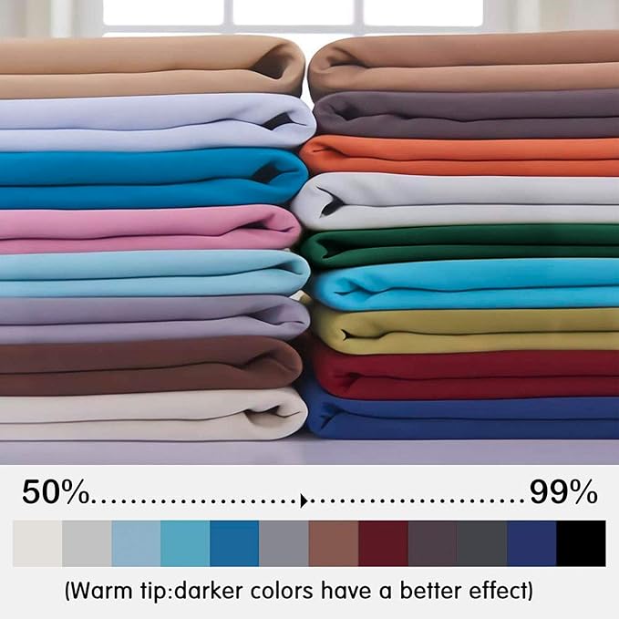 Yakamok Light Grey Blackout Curtains, Thermal Insulated Room Darkening Grommet Drapes for Bedroom(38Wx72L, One Pair)