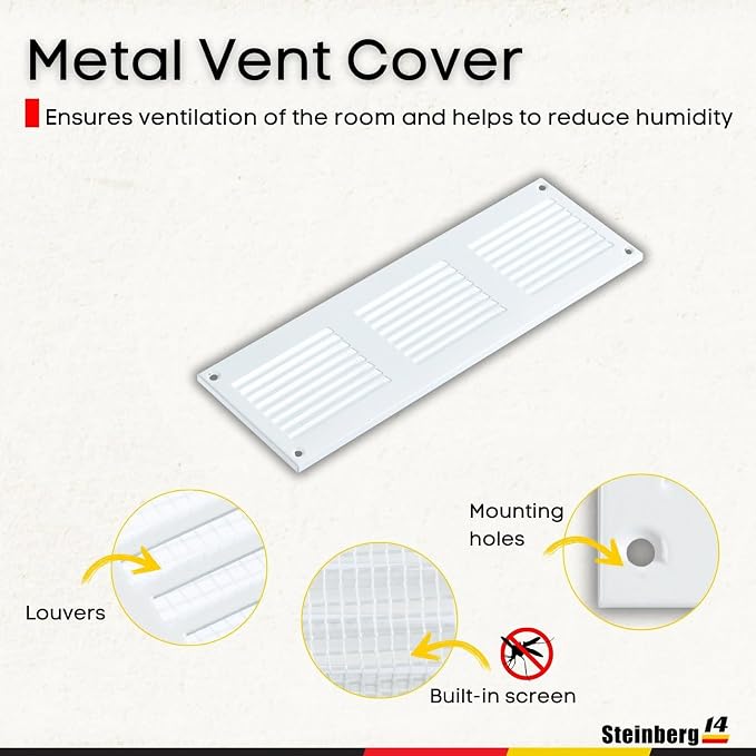 Steinberg14 White Vent Cover 10x2 - Image 2