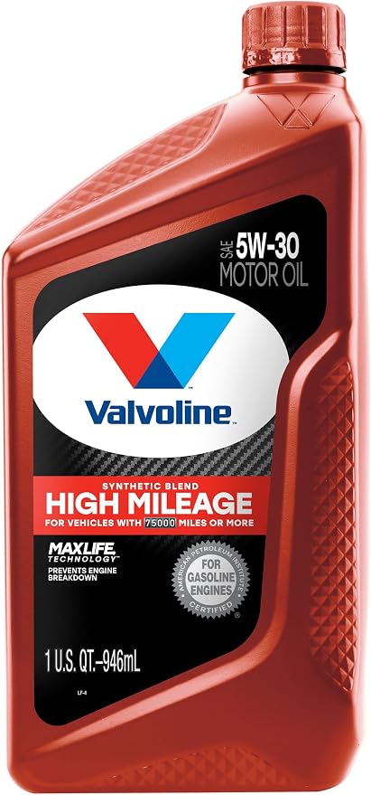 Valvoline High Mileage with MaxLife Technology 5W-30 Synthetic Blend Motor Oil by Valvoline