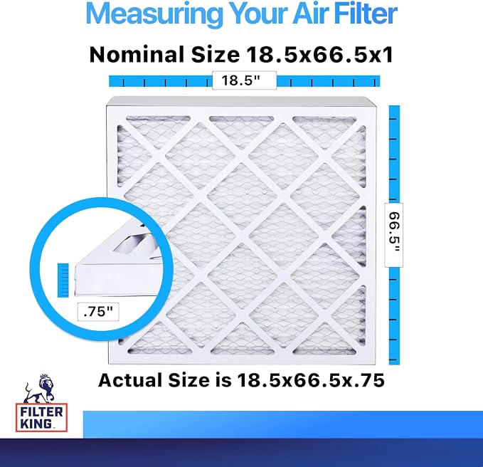 Filter King 18.5x66.5x1 Air Filter | 4-PACK | MERV 8 HVAC Pleated A/C Furnace - Image 2