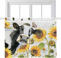Retro Farmhouse Floral Kitchen Curtains 45 Inch Length, Short Cafe Window by Unknown