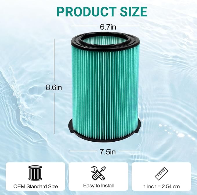 Replacement VF6000 Filter for Ridgid Shop Vac Filters 5-20 Gallon, 5-Layer - Image 5