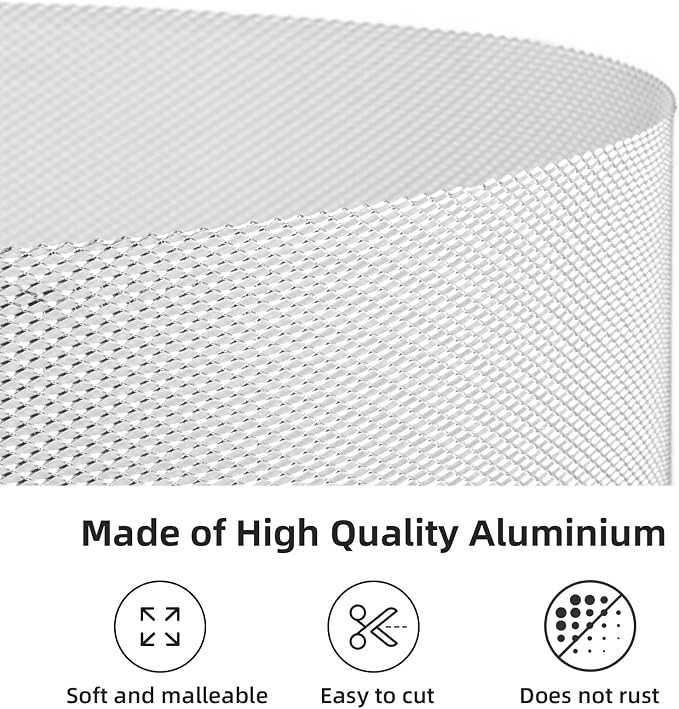 AggAuto 47x16 inches Car Pickup Truck Grill Mesh Spoiler Bumper Vent Aluminum - Image 5