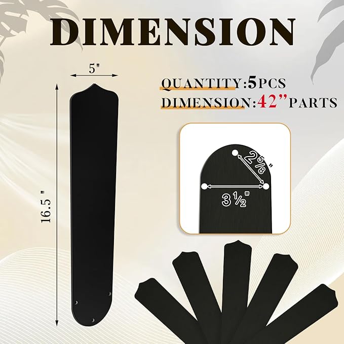 Lineshading 5 Pack 16 1/2" Replacement Fan Blades - Image 2