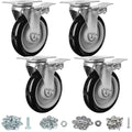 Finnhomy 5 Inch Heavy Duty Plate Swivel Casters Set of 4 by Finnhomy