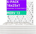 16x25x1 MERV 13 Pleated Air Filter MPR 1900 & FPR 10, Furnace Air Filters by Qingzhug