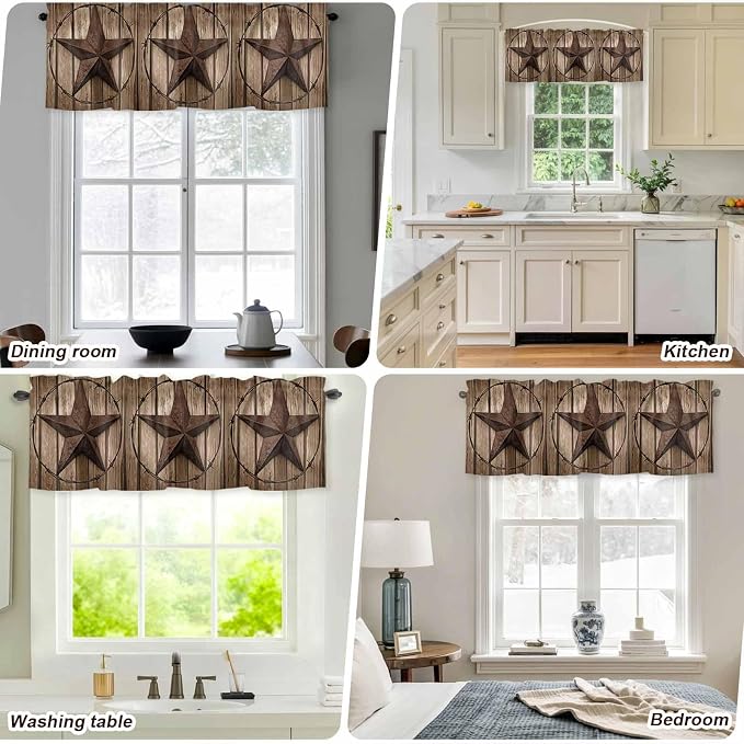 Vintage Texas Star Valances for Windows, 1 Panel - Image 7