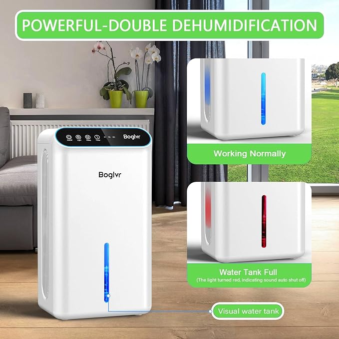 Dehumidifier for Home up to 1000 sq.ft, 98oz Small Quiet Dehumidifier - Image 4