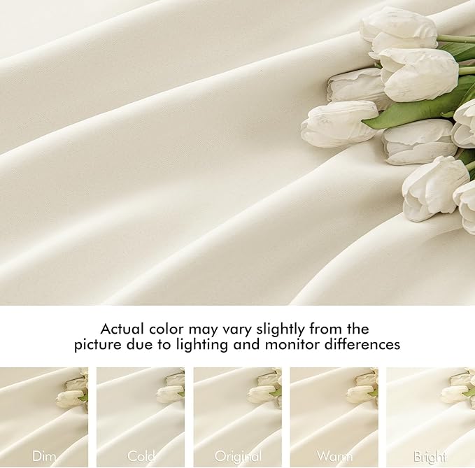 MIULEE Birch Back Tab Blackout Curtains 120 Inch Long 2 Panels Set for Bedroom, Rod Pocket/Pinch Pleated Extra Long Thermal Insulated Living Room Darkening Light Blocking 10FT Drapes