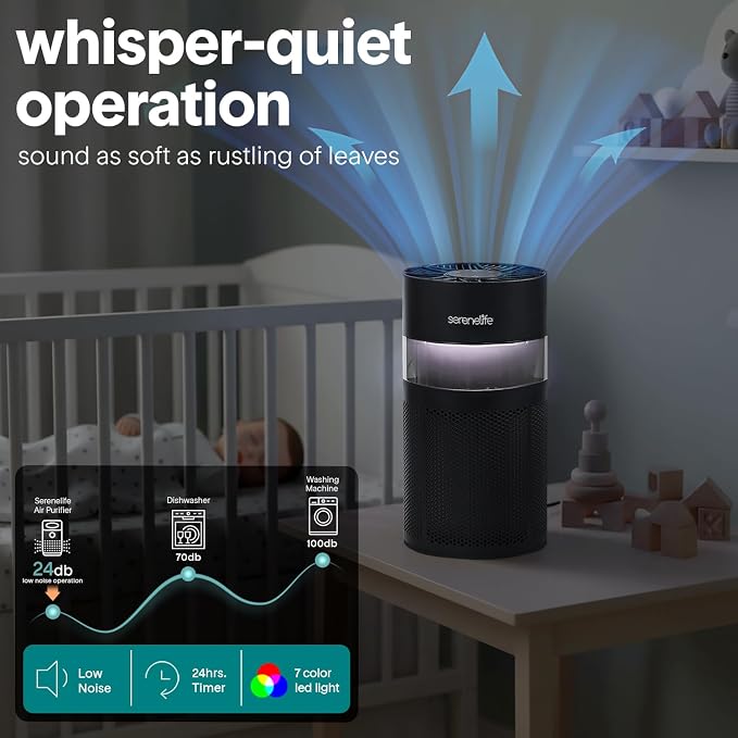 SereneLife HEPA Air Purifier for Home, Compact Quiet Air Purifier - Image 6