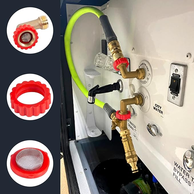 Lead-Free Brass 90 Degree Hose Saver, 90°Hose Elbow Fitting Quick Swivel - Image 3