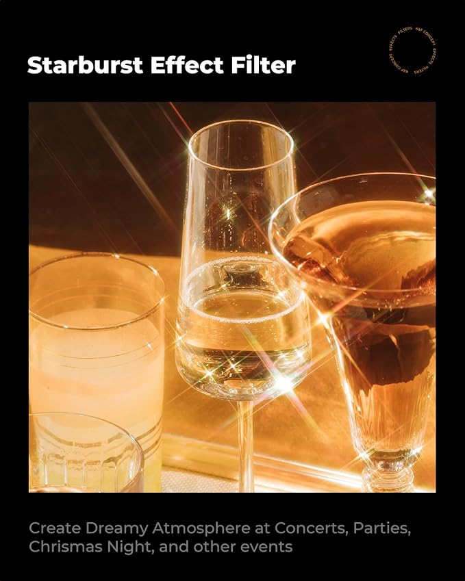 K&F CONCEPT 55mm Variable Star Filter Cross Screen Starburst Filter 4, 8 Points - Image 4