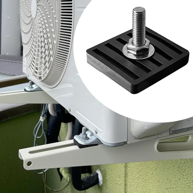 MY MIRONEY 8PCS 3.94” Square Rubber Anti-Vibration Isolator Pads, Air - Image 7
